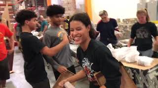 ST MARYS FOOD BANK - wrestlers with #AZTECSTRONG hearts give back