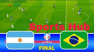 BRAZIL vs ARGENTINA - Final Copa America 2024 | Full Match All Goals | Live Football Match