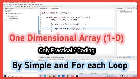 One Dimensional Array (1-D) |  Simple And For Each Loop | #codeinfo_with_ds #hacking