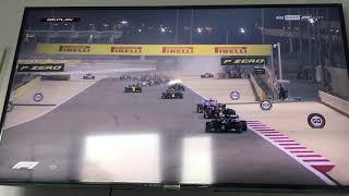 Formula 1 Bahrain Gp 2020 Romain Grosjean Crash Youtube