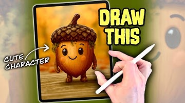 How to Draw a CUTE Acorn in PROCREATE
