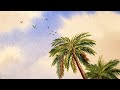 How to: Palm trees and clouds in watercolor