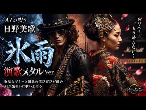 日野美歌『氷雨』｜演歌メタルVer. ― 重厚なギターと演歌の侘び寂びが融合、AIが艶やかに歌い上げる【歌詞字幕付き】