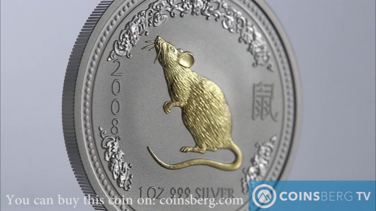 Coinsberg TV: 2008 Австралия $1 Год Крысы - серебряная монета из серии Лунный Зодиак (I)