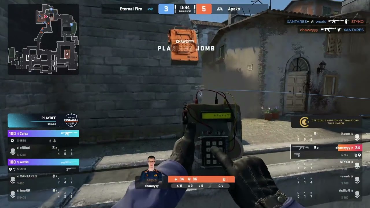 chawzyyy - 1vs3 clutch (T - bomb planted after 1 clutch kill) top moments game | (CS:GO)