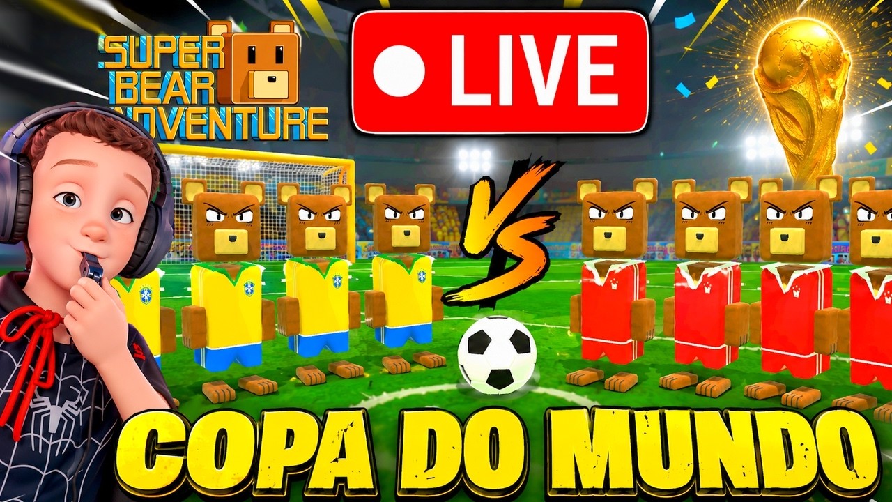 🔴LIVE⚽COPA DO MUNDO 3🏆SUPER BEAR ADVENTURE💥U DAVI GAMES🔴JOGANDO SUPER BEAR MULTIPLAYER COM INSCRITOs