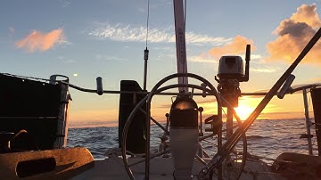 Light air, downwind sailing with the Monitor windvane.