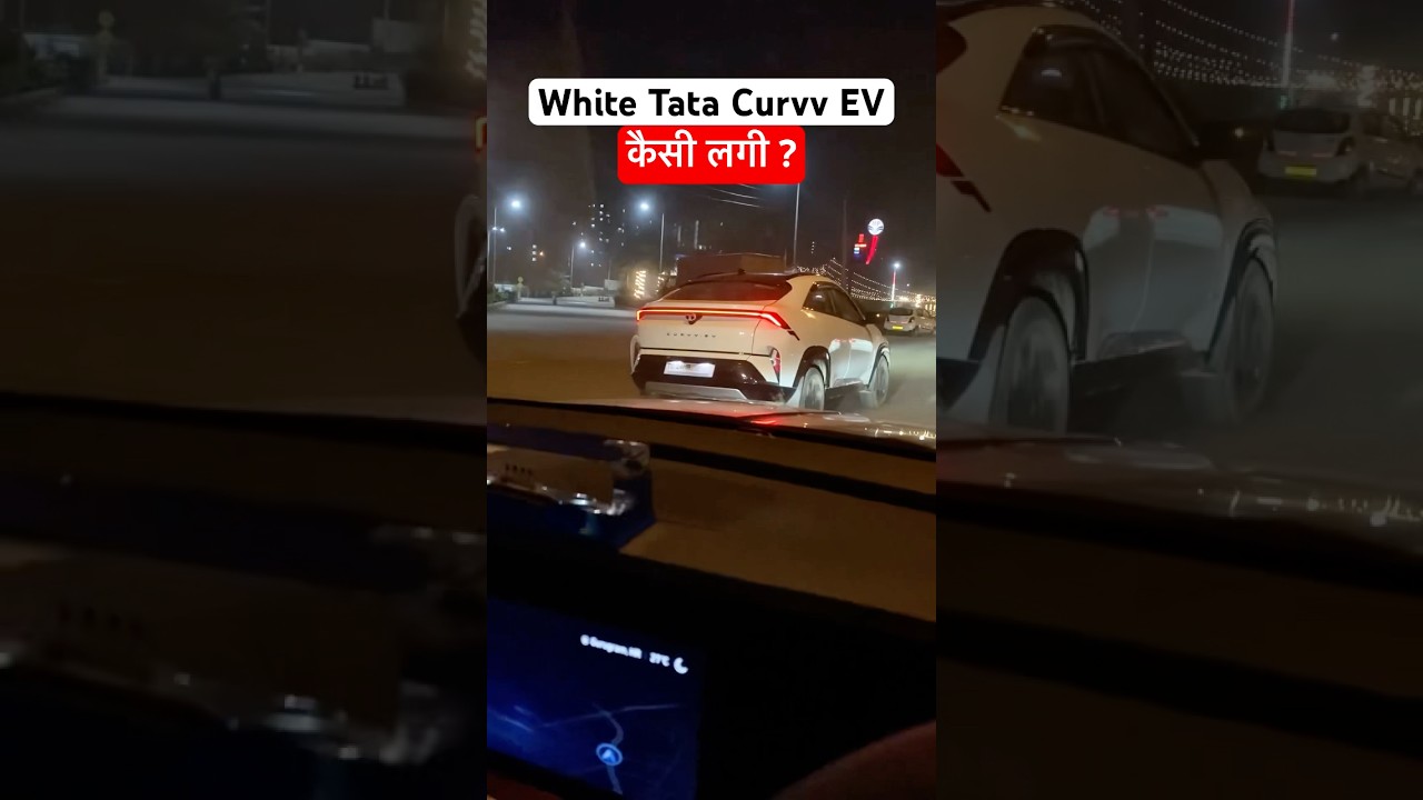 Tata Curvv EV in white colour looks amazing 