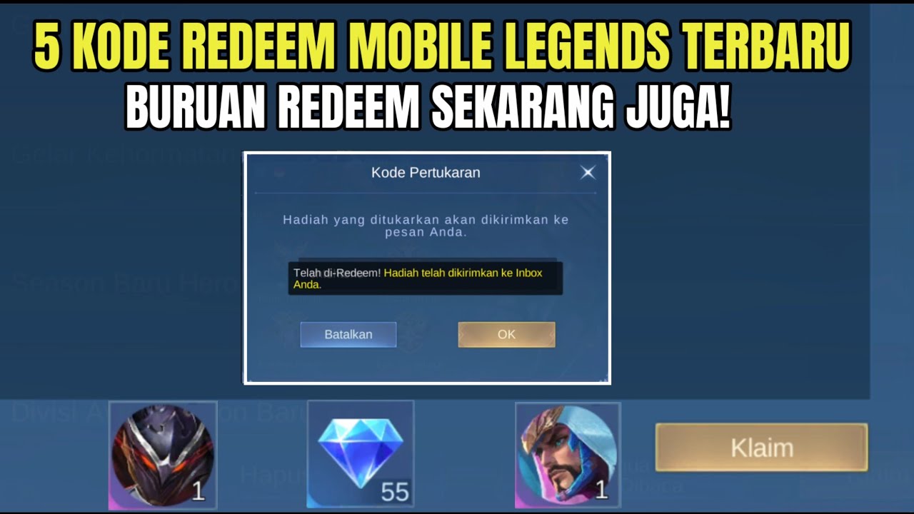 UPDATE! 5 KODE REDEEM ML TERBARU KODE REDEEM MOBILE LEGENDS HARI INI ...