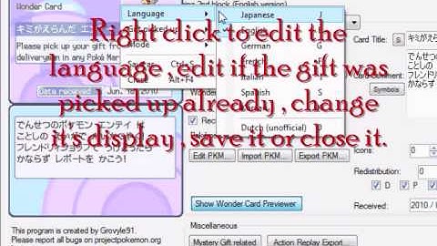 Pokemon Mystery Gift Editor guide (includes movie Celebi Event!)