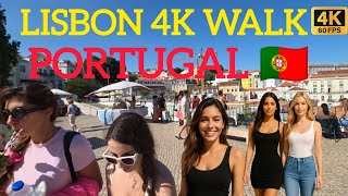 Lisbon Portugal 4K Walking Tour 🇵🇹 | Santa Justa Lift, Alfama & Praça do Comércio | City Walk 2025