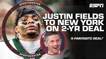 🚨 BREAKING 🚨 Justin Fields signs 2-yr/$40M deal with New York Jets | SportsCenter