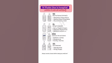 Commonly Used IV Fluids in Hospitals | NS, RL, DNS, D5 Explained #shortsfeed #hospital