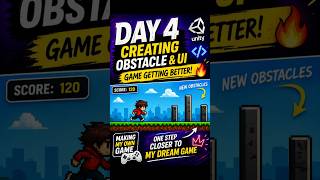 Day 4 Game Dev 🎮 Obstacles & Score System Added 🔥#unity2d #gamedesign #learncoding #gaming