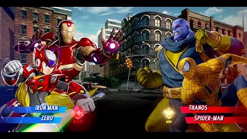 MARVEL VS. CAPCOM: INFINITE Zero and Iron Man vs Thanos and Spider-man