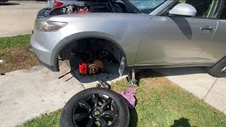 DIY How to change a starter on a infiniti fx35 / i figured out my shortage problem * I GOT POWER *