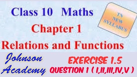 10th Maths Tamilnadu Relations and Functions Chapter 1 Exercise 1.5 Question 1 ( i,ii,iii,iv,v )