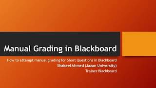 How to Attempt Manual Grading in Blackboard