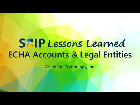 ECHA SCIP Portal Accounts and Legal Entities