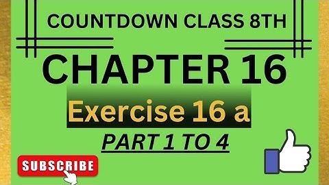 COUNTDOWN 8| CHAPTER 16| EXERCISE 16a| MORE SIMPLE EQUATIONS|  PART 01 TO 04 |