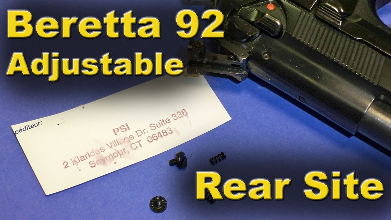 Beretta 92F And Replacement Rear Site (Adjustable) \U0026 Review