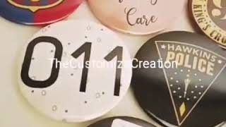 The Customize Creation - Button Badges Information