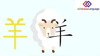 Chinese Characters Animation Learn Chinese Character 羊(Yang, Sheep/Goat) With Stroke Order