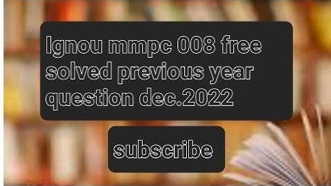 mmpc 008 Dec. 2022 Ignou free solved previous year question paper pdf links in  descriptions