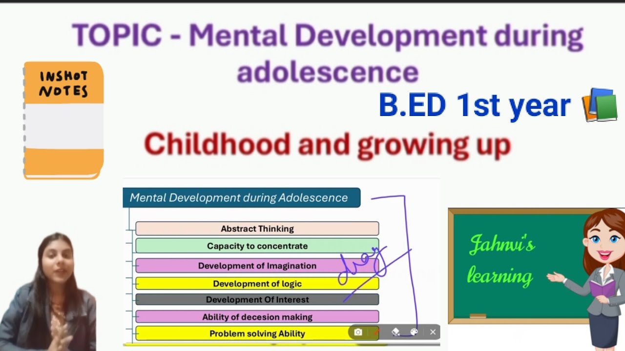 Mental development during Adolescence ✅ B. ED 📚 Childhood & growing up Easy explanation key points 