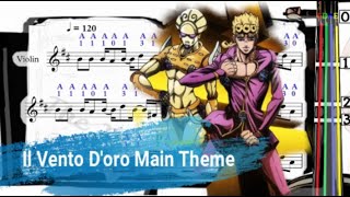 Il Vento D'oro Main Theme | Violin SHEET MUSIC [With Fingerings] [Level 5]