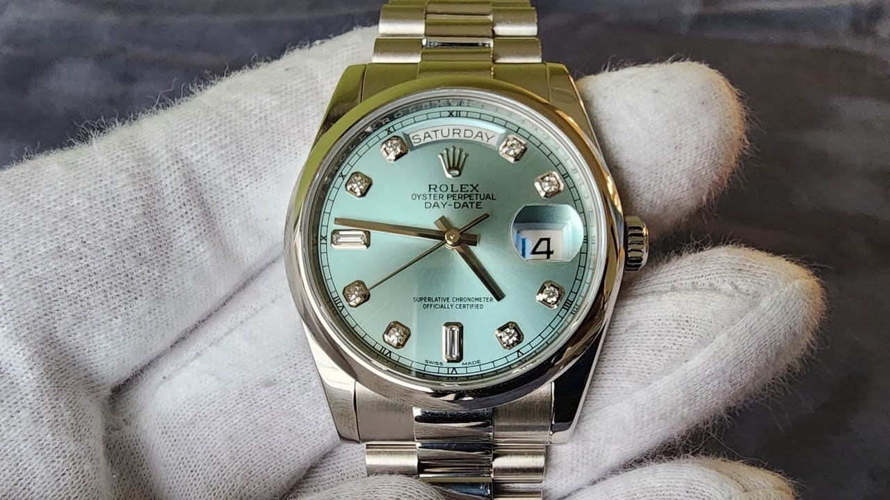 Platinum Rolex Day-Date 118206 with Glacier Dial (Day-Date Series