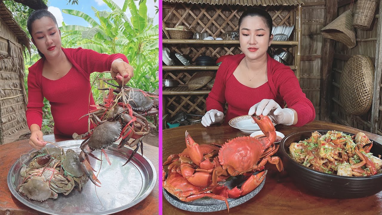 Country style cook mud crabs 2 recipes - Cooking with Sreypov - YouTube