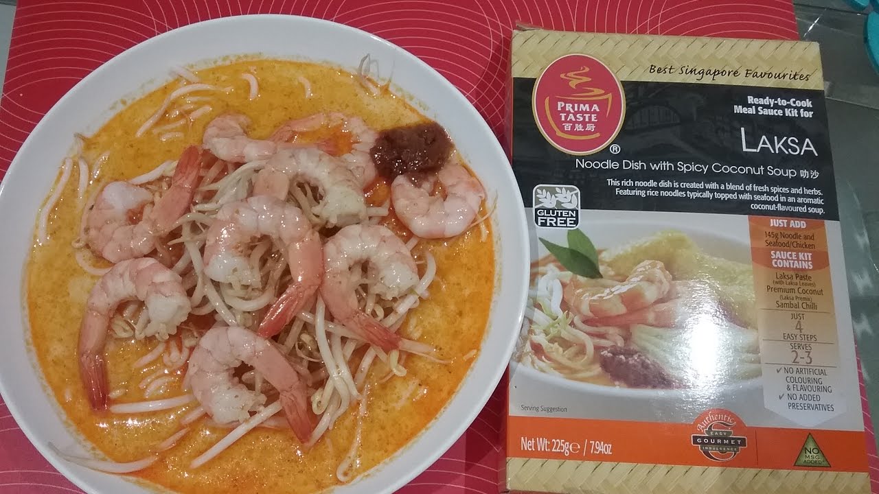 Review and cook Prima Taste Singapore Laksa - YouTube