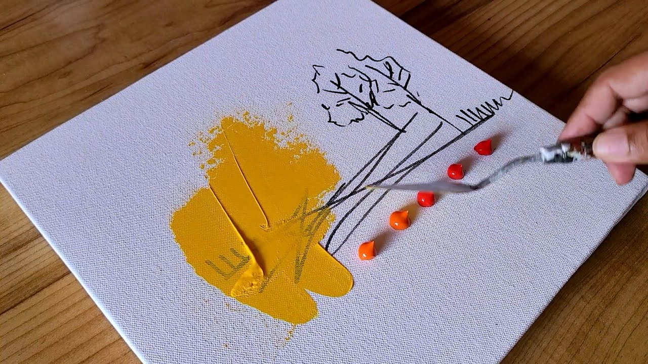 Abstract Landscape Painting Demo / Easy Painting Technique For