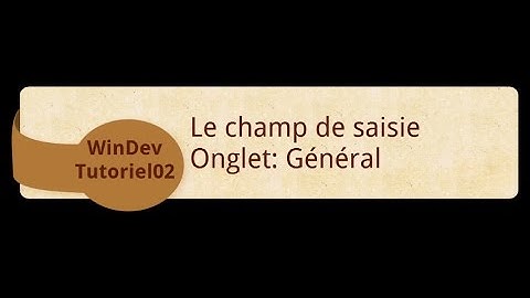 Tutoriel 02 -  ajouter un champ saisie