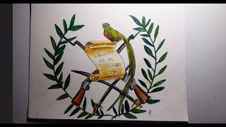 Cómo dibujar el Escudo Nacional de Guatemala