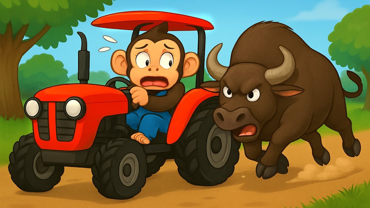 Monkey Screams on the Tractor, A Desperate Escape With No Way Out! - Farm Work | Cobby Farm