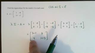 Eigenvalues and Eigenvectors Part 1