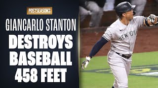 Yankees' Giancarlo Stanton hits MOONSHOT (458 feet) for 3-run home run in ALDS Game 2
