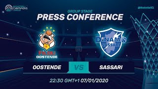 Filou Oostende v Dinamo Sassari - Press Conference - Basketball Champions League 2019