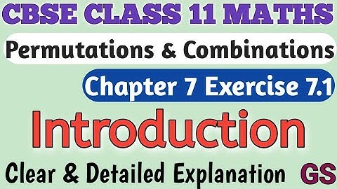Chapter 7 - Exercise 7.1 | Introduction - Permutations & Combination-CBSE Class 11 Maths-Tamil-NCERT
