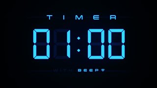 1 Min Digital Countdown Timer with Simple Beeps 💙