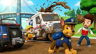 Paw Patrol Pups Save The Sinking Mail Truck Muddy Rescue & Big Clean Up