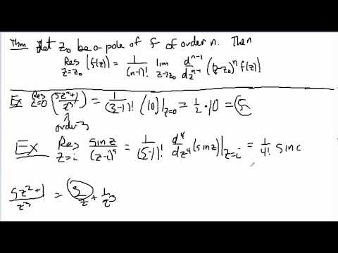 Complex Analysis:  Residue Formula for Poles