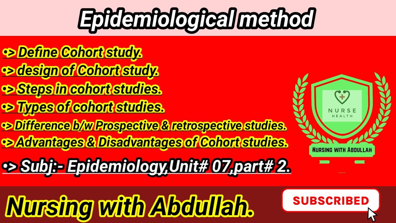 Epidemiological methods in urdu hindi Cohort studies details urdu bsn