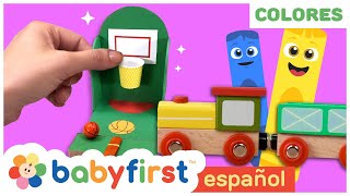 Aprende los colores con juegos y vehículos coloridos | Tren, baloncesto y más | BabyFirst en Español