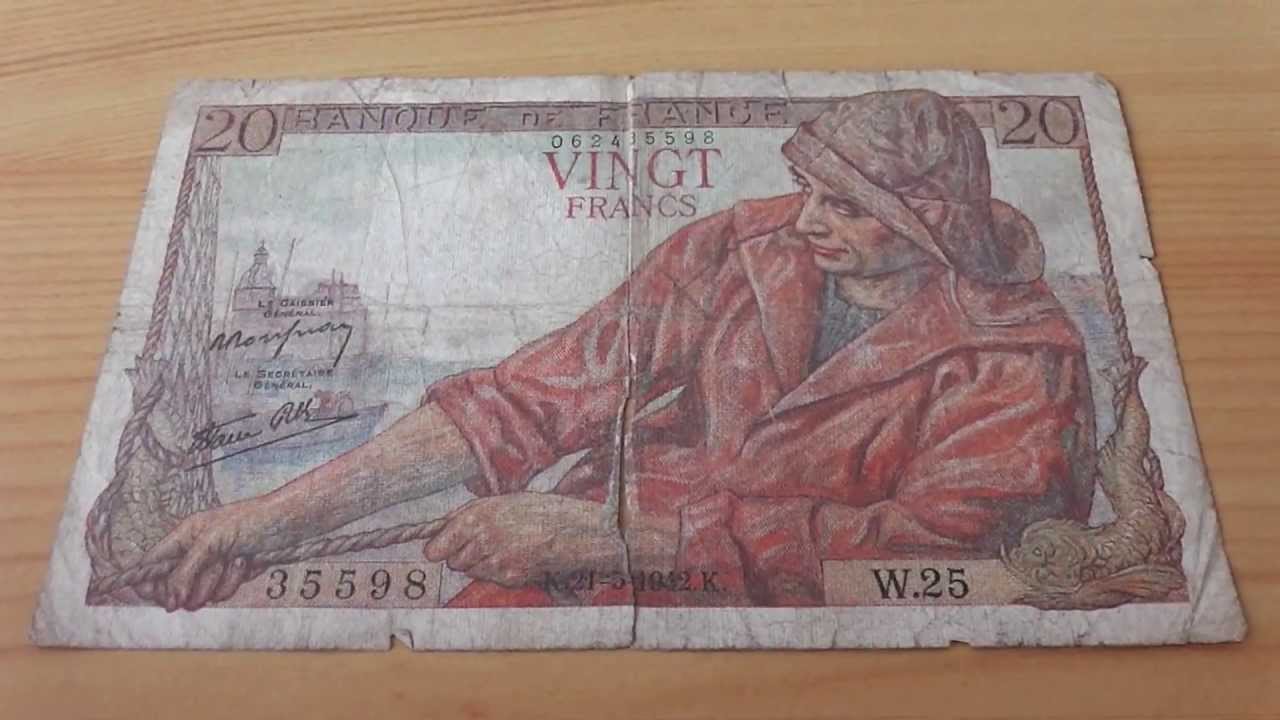 Old Money Bill Of France 20 Vingt Francs YouTube old-money-bill-of-france-20-vingt-francs-youtube