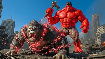 KING KONG VS RED HULK EPIC BATTLE! : The confrontation begins on a military cargo plane !