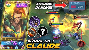 CLAUDE BEST BUILD 2022 & EMBLEM SET FOR BEGINNERS! | TOP GLOBAL CLAUDE GAMEPLAY | MLBB