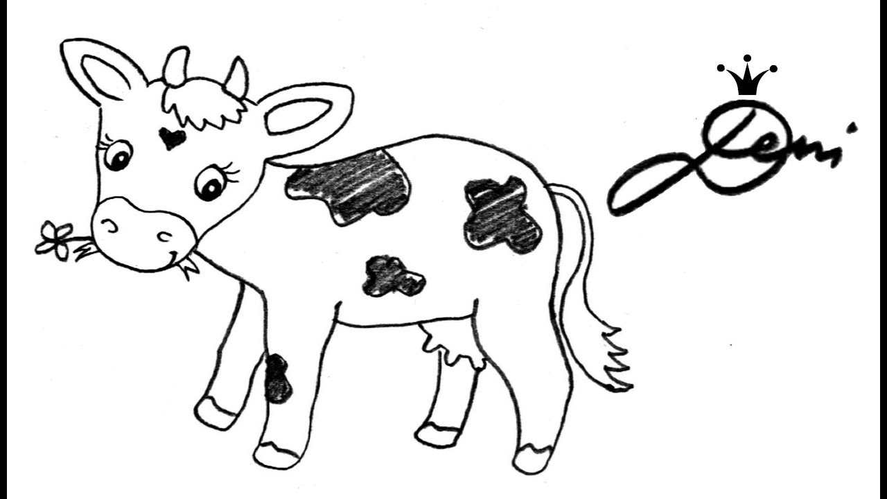 Kuh schnell zeichnen lernen 🐄 Bauernhof, Tiere 🐮 how to draw a cow 🐄 как  се рисува крава